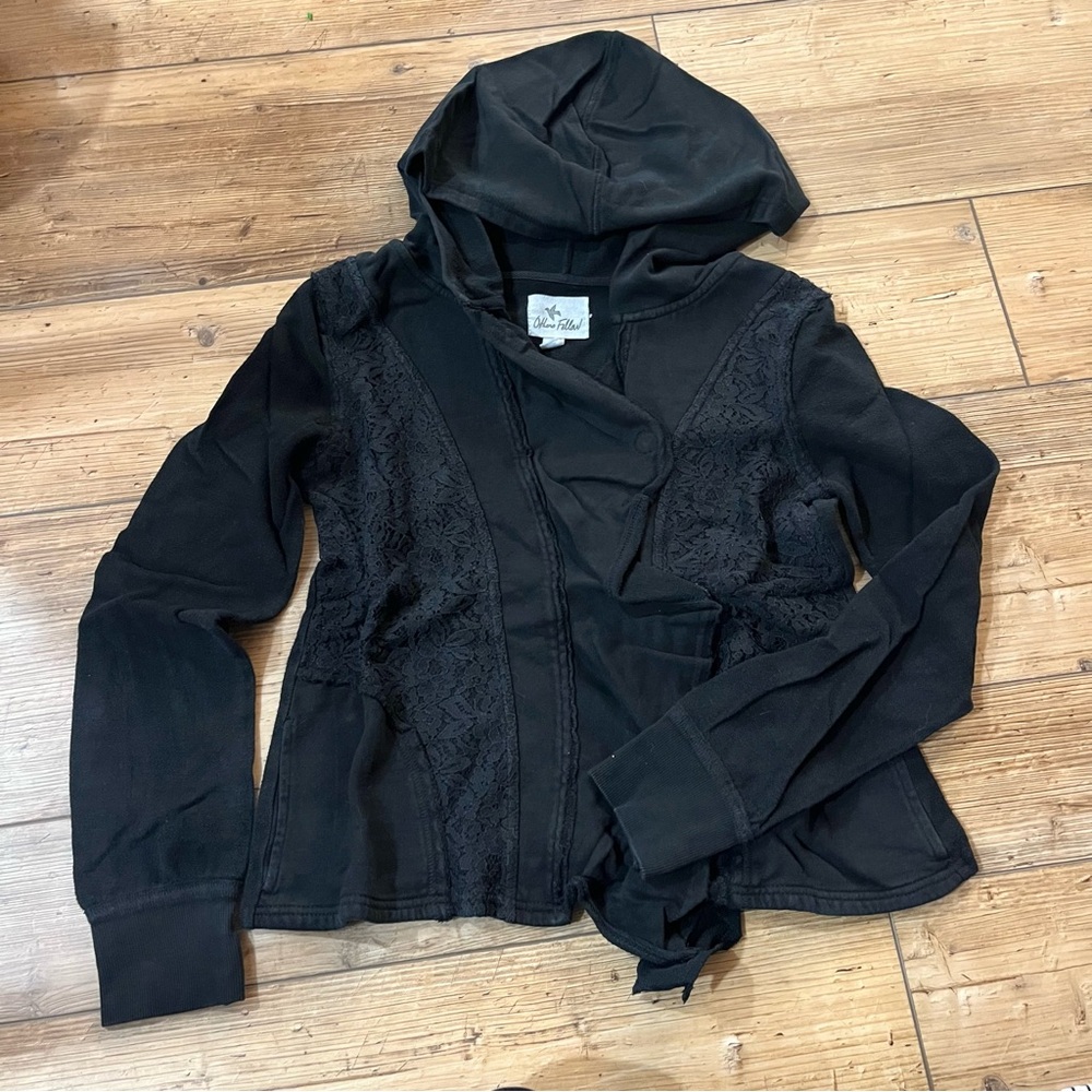 Others Follow Black Jacket with Lace Accents